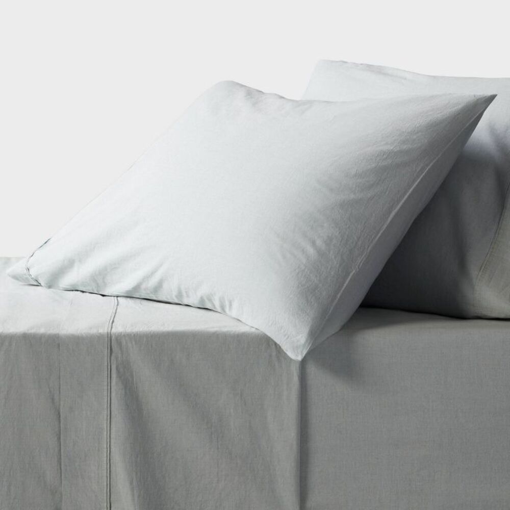 Twin/Twin XL 250TC Organic Cotton Percale Sheet Set 3pc - Blue